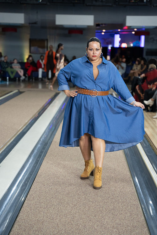 Coming in Hot Denim Dress (Curvy)