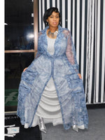 Denim Sheer Organza Duster