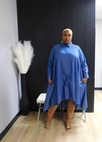 Coming in Hot Denim Dress (Curvy)