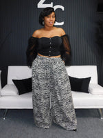 Denim Zebra Palazzo Pant