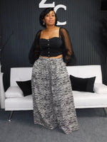 Denim Zebra Palazzo Pant