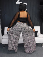 Denim Zebra Palazzo Pant