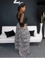 Denim Zebra Palazzo Pant