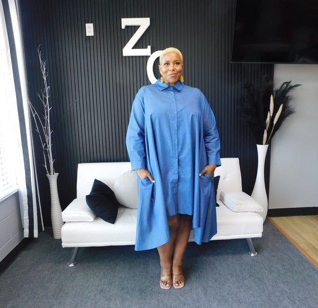Coming in Hot Denim Dress (Curvy) 2XL/3XL