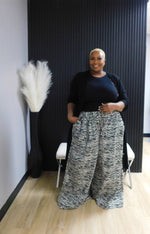 Denim Zebra Palazzo Pant
