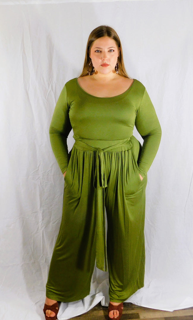 The Woman In Me Set (Curvy) - Olive