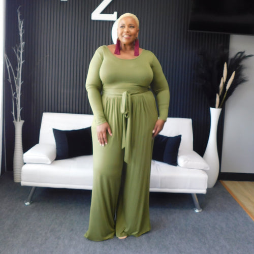 The Woman In Me Set (Curvy) - Olive