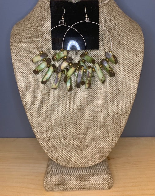 Fan Out Tagua Hoop Earrings