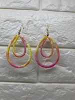 Fabric Wrapped Teardrop Earrings
