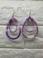 Fabric Wrapped Teardrop Earrings