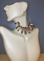 Fan Out Tagua Hoop Earrings